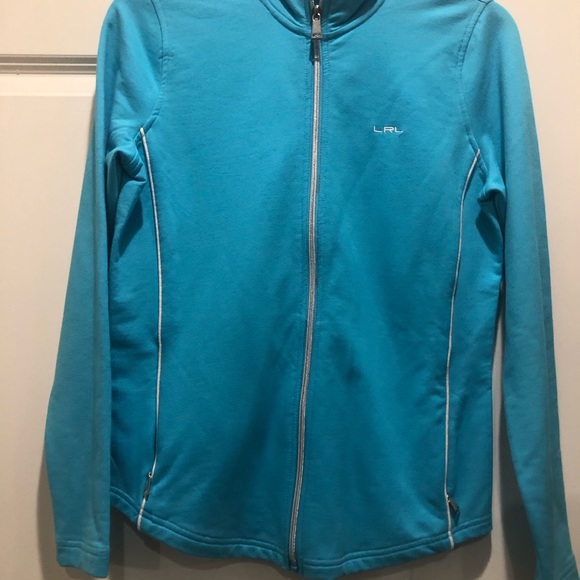 Lauren by Ralph Lauren Zipper top NWOT size-S sky blue - Picture 5 of 7